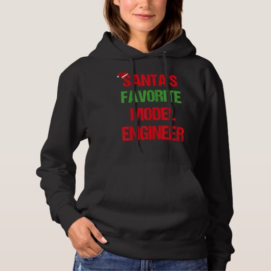 Model Engineer Funny Pajama Kerstmis Hoodie (Voorkant)