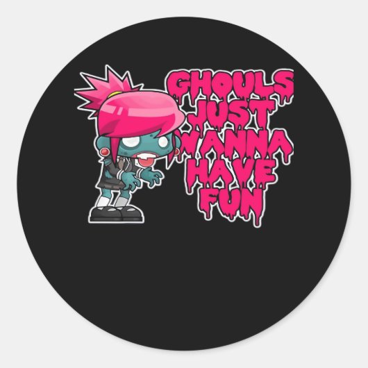 Model  foto's ghouls gewoon om plezier te hebben ronde sticker (Voorkant)