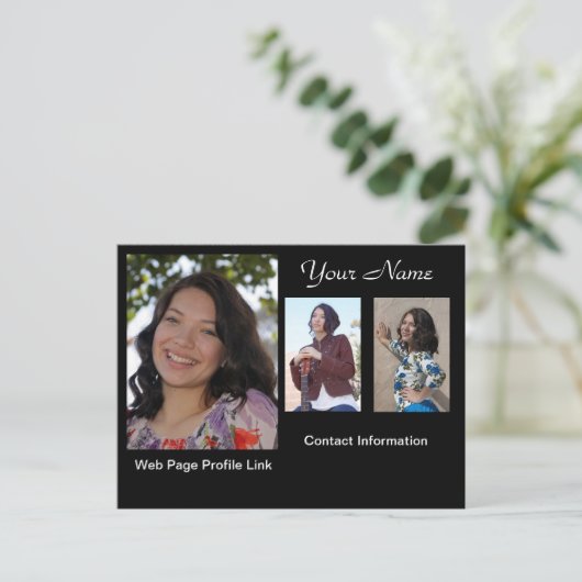 Model headshot-kaart briefkaart (Staand voorkant)