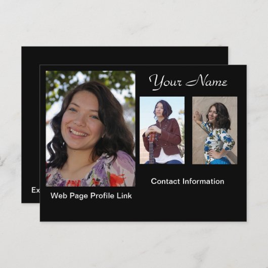 Model headshot-kaart briefkaart (Voorkant / Achterkant)