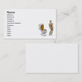 Model in behoefte naast Toilet Visitekaartje (Voorkant / Achterkant)