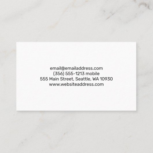 Model in stijlvolle kleding | Waterverf Visitekaartje (Achterkant)