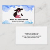 Model in stijlvolle kleding | Waterverf Visitekaartje (Voorkant / Achterkant)