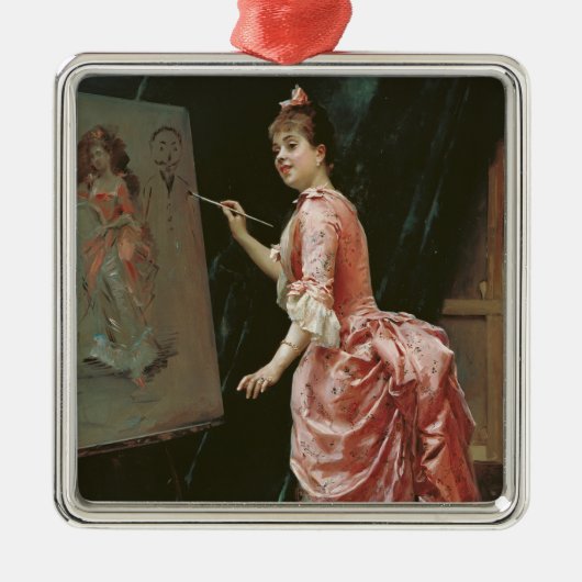 Model Making Mischief (door Raimundo de Madrazo) Metalen Ornament (Voorkant)