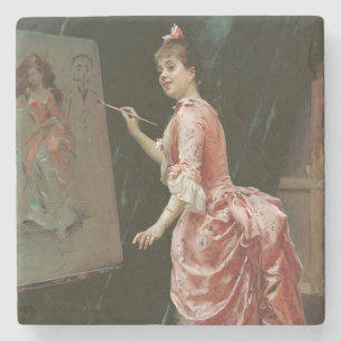 Model Making Mischief (door Raimundo de Madrazo) Stenen Onderzetter