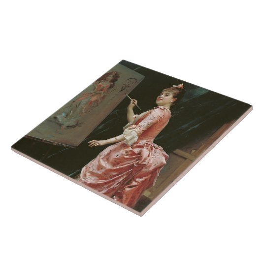 Model Making Mischief (door Raimundo de Madrazo) Tegeltje (Zijkant)