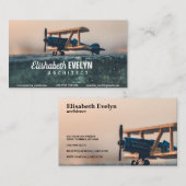 Model met zwarte en bruine houten vlakte visitekaartje (Voorkant / Achterkant)