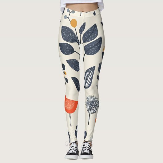🌿 Model Nature Scandinave met 🐦 oog Leggings (Voorkant)