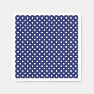 Model Pois Blanc Blauw Marine Servet