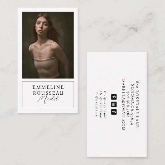 Model Professionele Foto Visitekaartje (Voorkant / Achterkant)