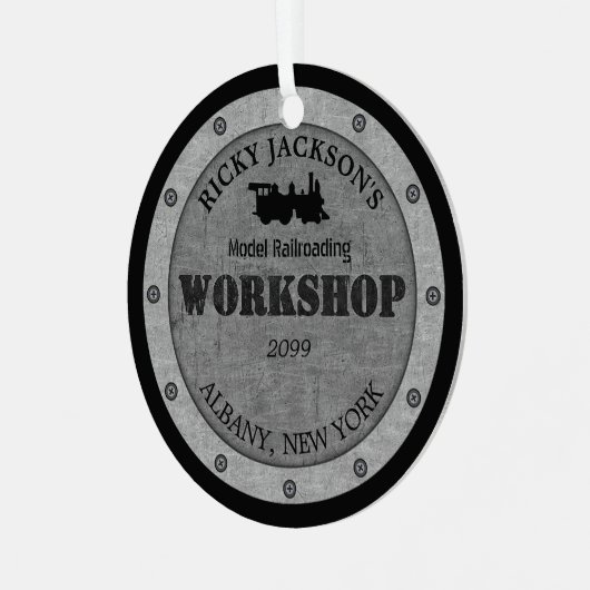 Model Railroading Workshop Ornament (Voorkant links)