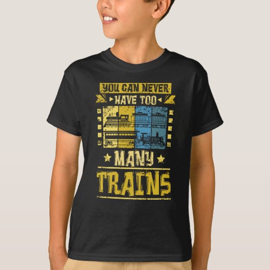 Model Railway Never Too Many Trains T-shirt (Voorkant)