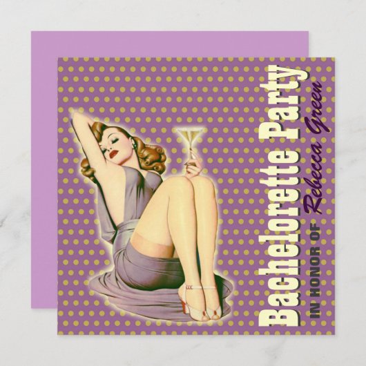 model retro van bachelorette kaart (Voorkant / Achterkant)