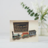 Model spoorweg, c.1870 briefkaart (Staand voorkant)