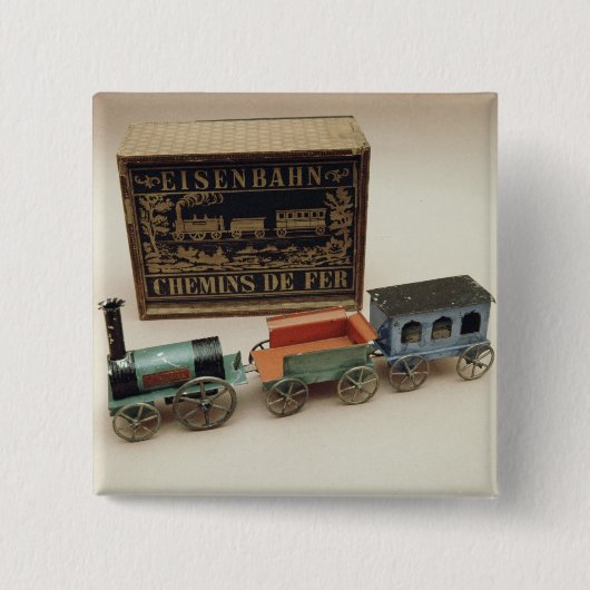 Model spoorweg, c.1870 vierkante button 5,1 cm (Voorkant)