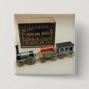 Model spoorweg, c.1870 vierkante button 5,1 cm