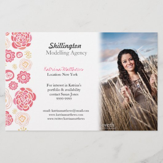 Model Stylist Model Foto Promotiekaart Flyer (Voorkant)