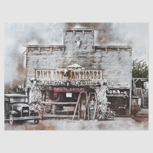 Model T & Antiek winkel  20x30-decoupage Tissuepapier (Voorkant)