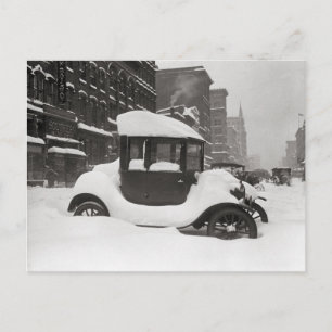 Model T Bedolven in Sneeuw, 1922 Briefkaart