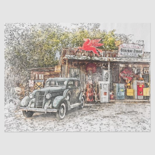 Model T en algemene loskoppeling van winkel  Tissuepapier (Voorkant)