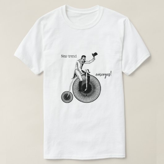 Model T Penny Farthing Classic Black en White T-shirt (Design voorkant)