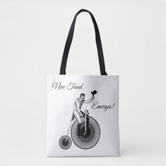 Model T Penny Farthing Classic Black en White Tote Bag (Voorkant)