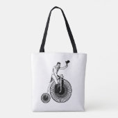 Model T Penny Farthing Classic Black en White Tote Bag (Achterkant)