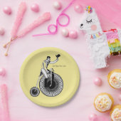 Model T Penny Farthing Classic - zwart-wit Papieren Bordje (Feest)