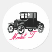 Model T Ronde Sticker (Voorkant)