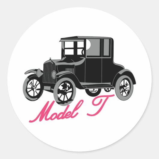 Model T Ronde Sticker (Voorkant)
