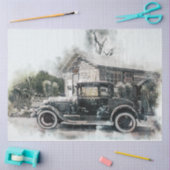 Model T & Store Route 66  20x30-decoupage Tissuepapier (Craft)