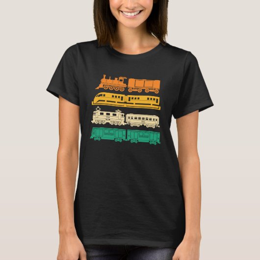 Model Train Railroad Train Retro Locomotive Train T-shirt (Voorkant)