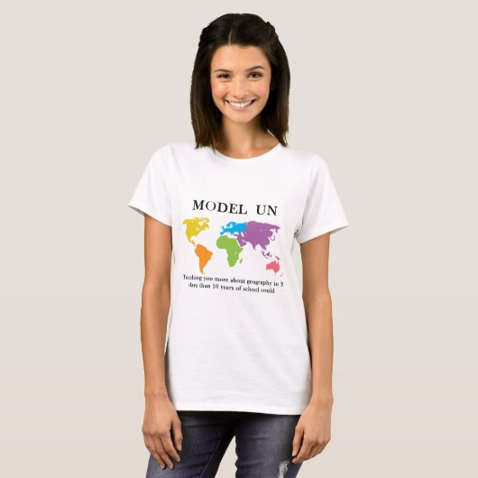 Model UN Funny Geography T-Shirt (Voorkant volledig)