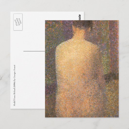 Model van achteren door Georges Seurat,  kunst Briefkaart (Voorkant / Achterkant)
