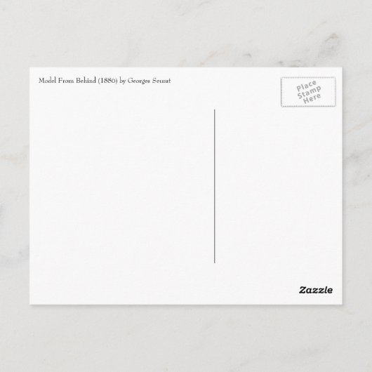 Model van achteren door Georges Seurat,  kunst Briefkaart (Achterkant)