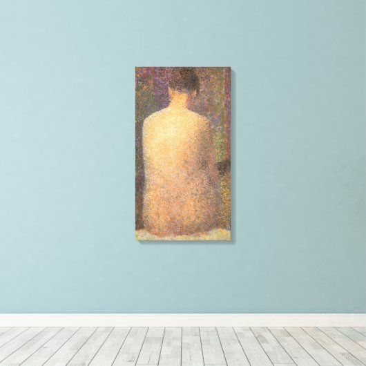 Model van achteren door Georges Seurat,  kunst Canvas Afdruk (Insitu (Houten vloer))