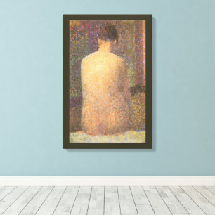 Model van achteren door Georges Seurat, Vintage Ku Canvas Afdruk