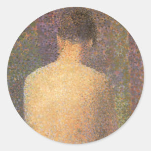 Model van achteren door Georges Seurat, Vintage Ku Ronde Sticker