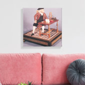 Model van Benjamin Franklin aan zijn tafel Canvas Afdruk (Insitu (Woonkamer))