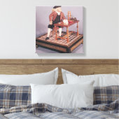 Model van Benjamin Franklin aan zijn tafel Canvas Afdruk (Insitu (Slaapkamer))