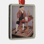 Model van Benjamin Franklin aan zijn tafel Metalen Ornament (Rechts)