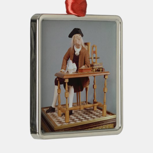 Model van Benjamin Franklin aan zijn tafel Metalen Ornament (Rechts)