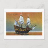 Model van de Mayflower in het Uitzicht van de Pilg Briefkaart (Voorkant)