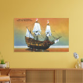 Model van de Mayflower in het Uitzicht van de Pilg Canvas Afdruk (Insitu (Woonkamer))