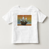 Model van de Mayflower in het Uitzicht van de Pilg Kinder Shirts (Voorkant)