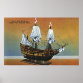 Model van de Mayflower in het Uitzicht van de Pilg Poster (Voorkant)
