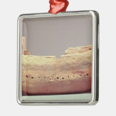 Model van een boot met een hoog benedendek metalen ornament (Links)