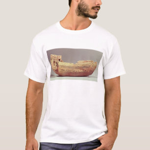 Model van een boot met een hoog benedendek t-shirt