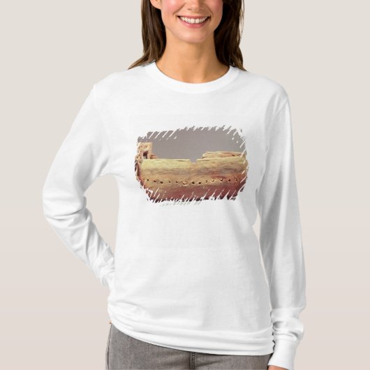 Model van een boot met een hoog benedendek t-shirt (Voorkant)
