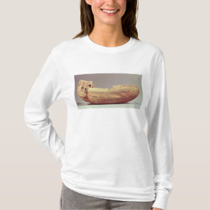 Model van een boot met een hoog benedendek t-shirt